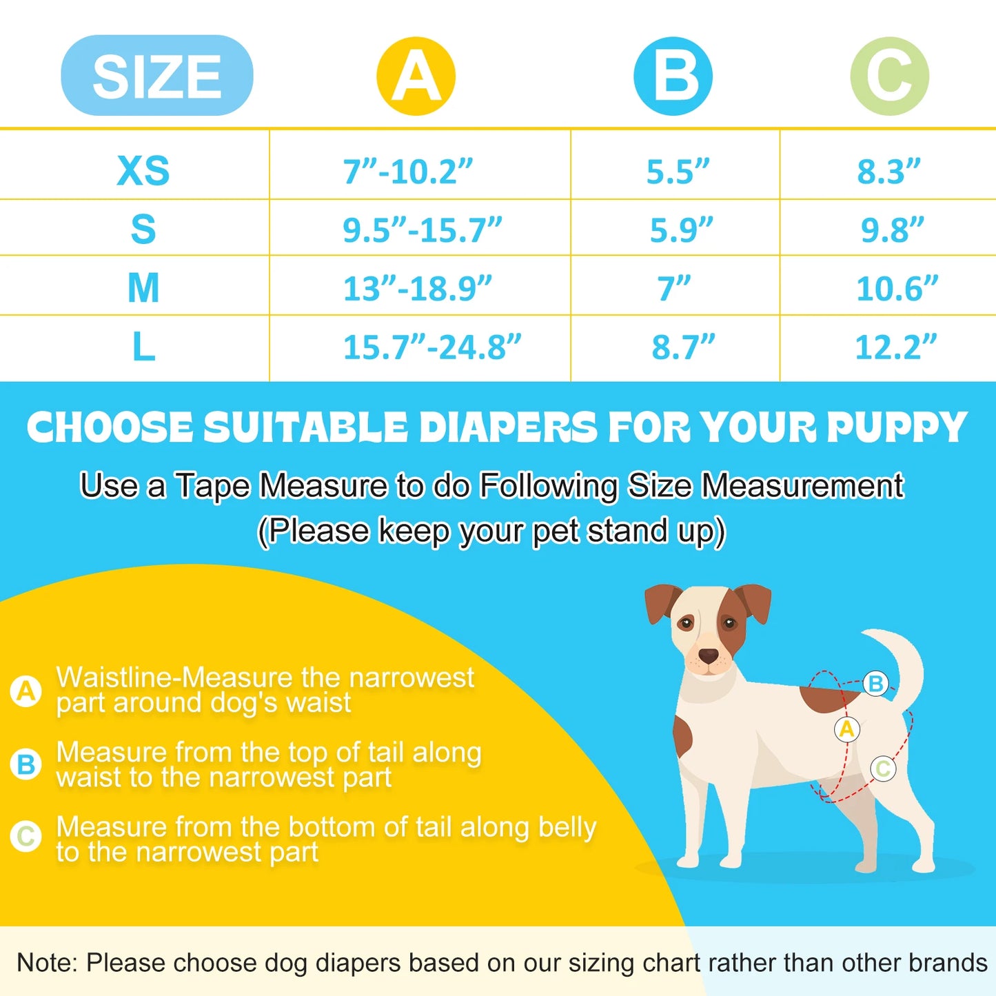 Reusable Female Dog Diapers with Adjustable Straps