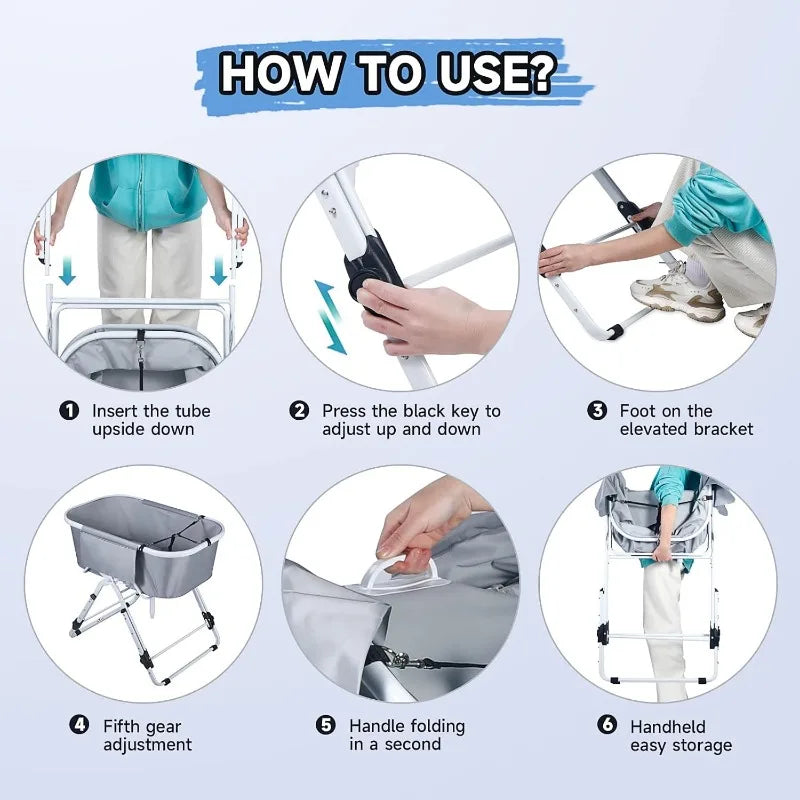 Adjustable Portable Grooming Tub for Medium–Large Pets