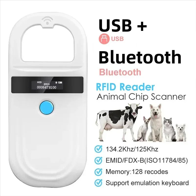 Handheld Animal RFID Scanner – 5YOA 134.2Khz FDX‑B Chip Reader for Pets