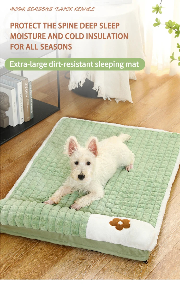 Thickened Fluffy Dog Mat with Removable Cover, Washable for All Pet Sizes