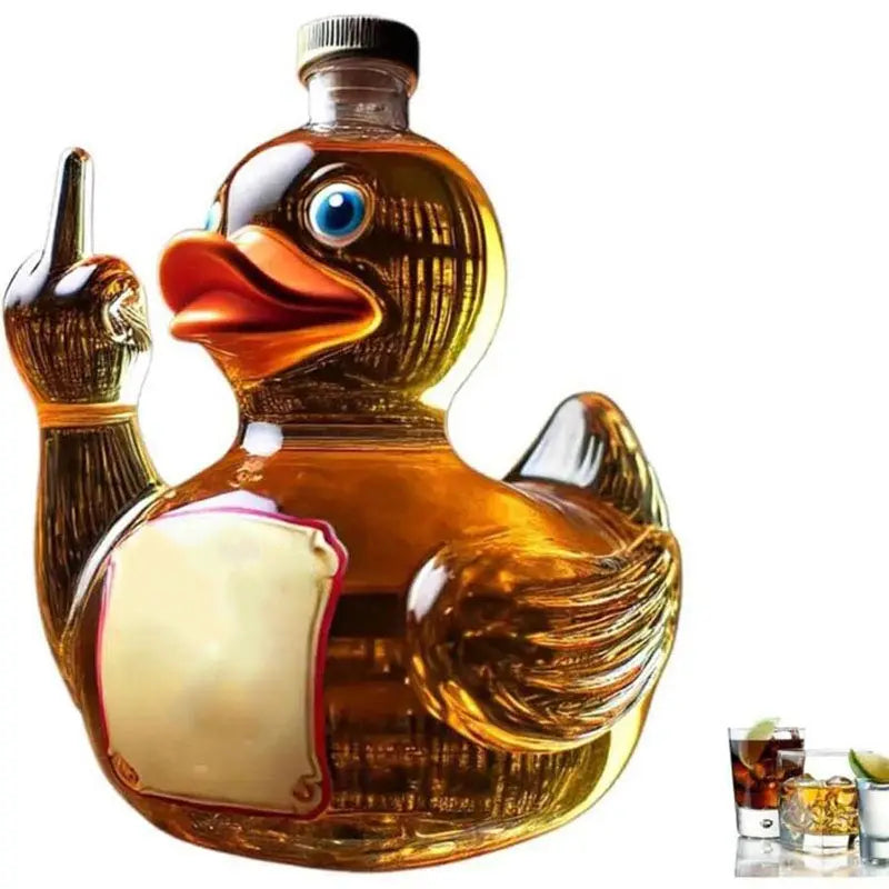 250ml Funny Middle Finger Whiskey Glass Decanter Duck Turtle Dog 10Oz Glass Whiskey Wine Bottle Statue Decoration For Bar Home
