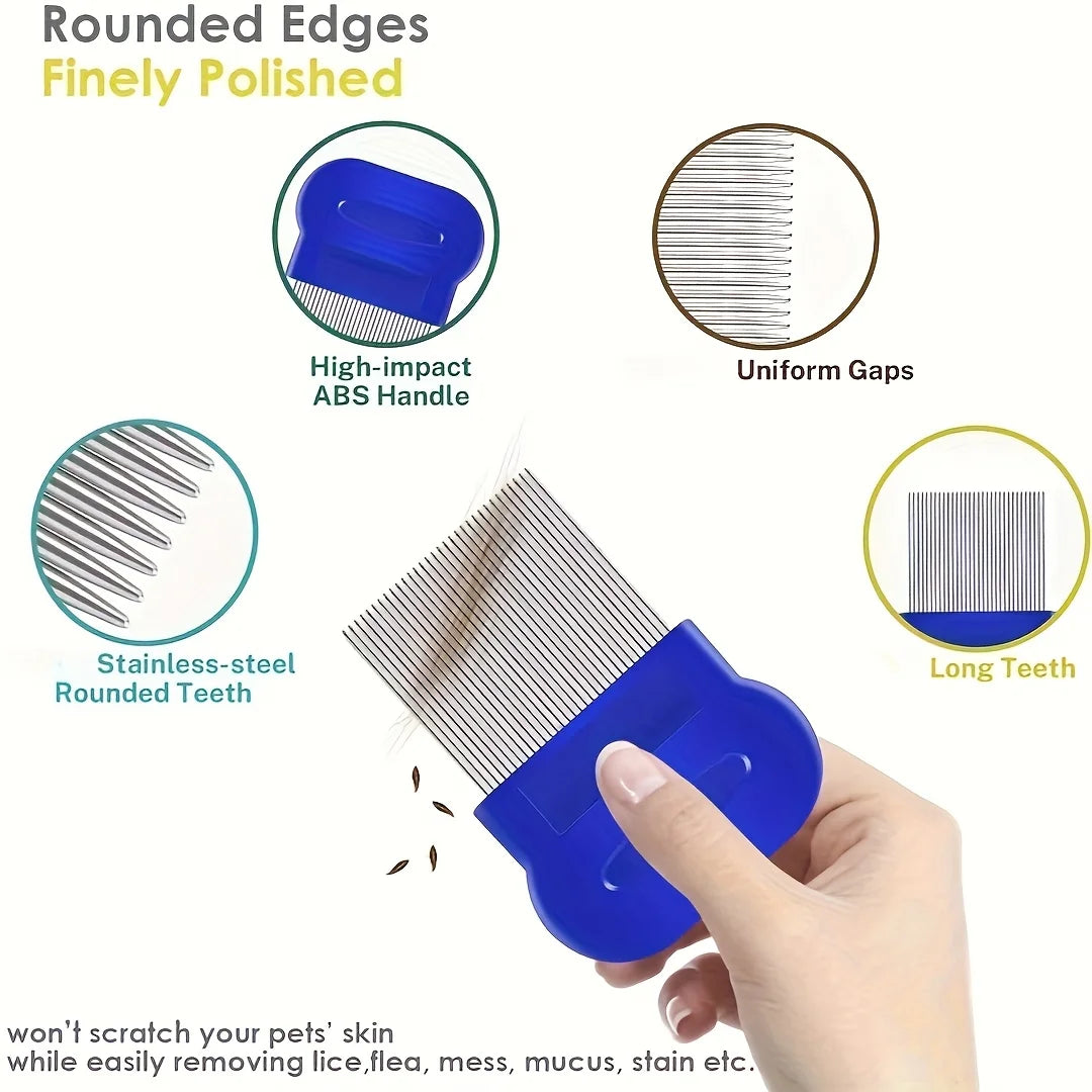 4‑Pack Stainless Steel Grooming Tools for Cats, Dogs & Rabbits