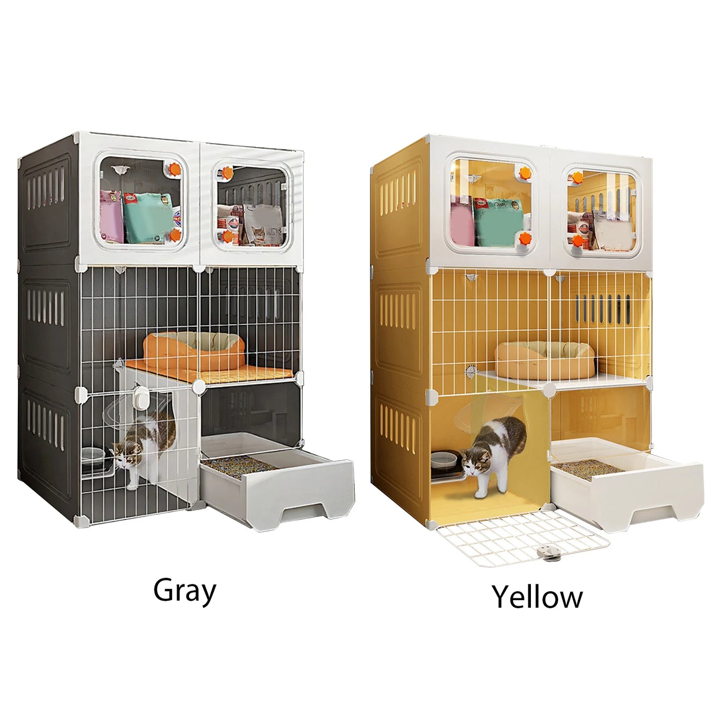 Indoor Metal Wire Cat Kennel with Hammock
