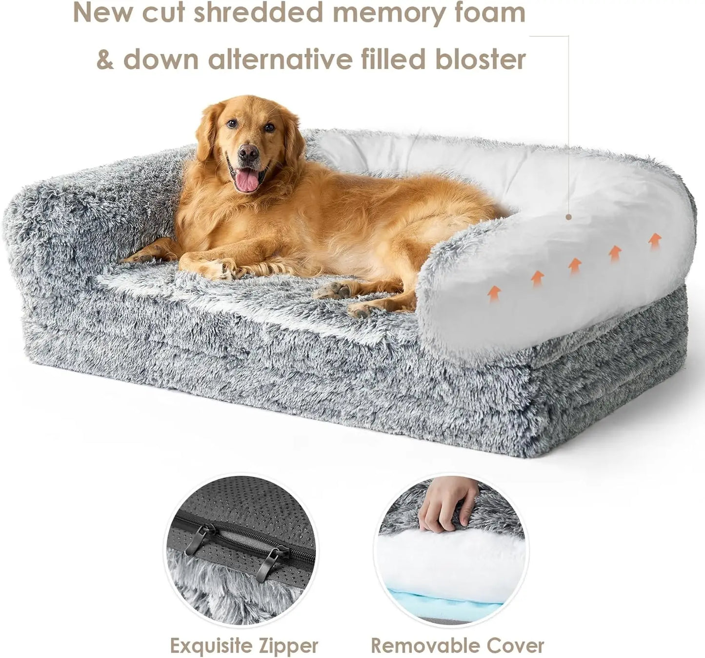 Foldable Human Dog Bed with orthopedic memory foam, waterproof lining, non‑slip bottom, and those big 72x44x11 dimensions