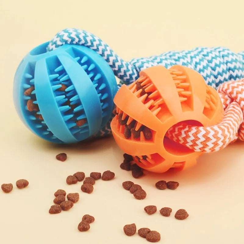 Interactive Rope Pull Toy with Treat‑Dispensing Ball