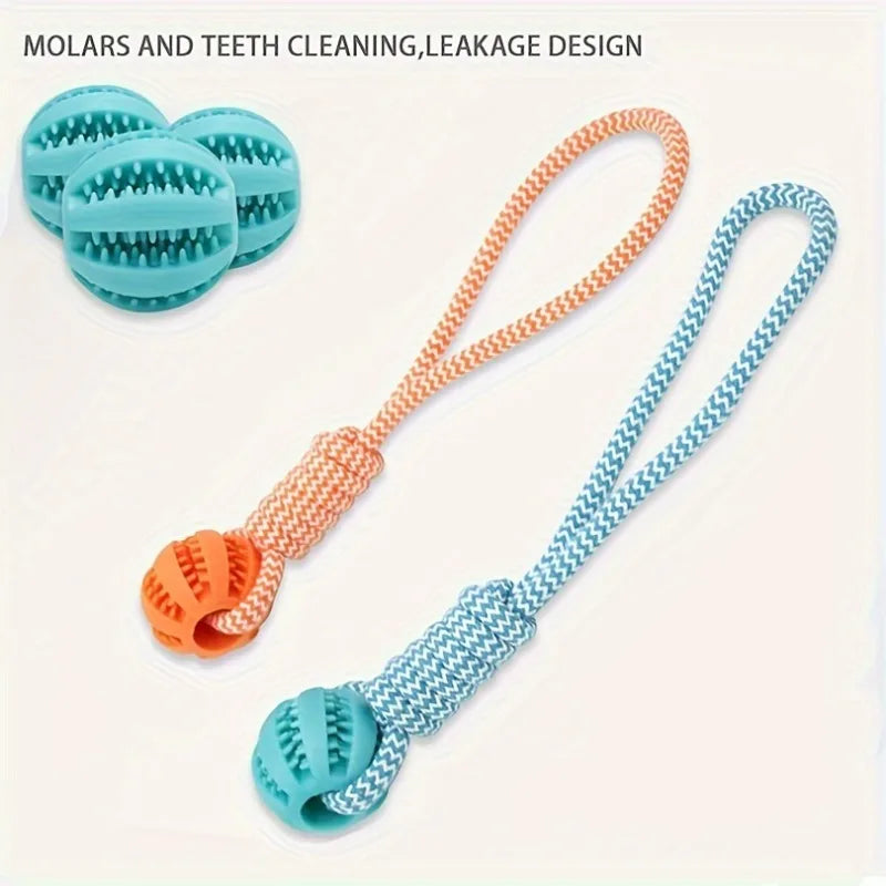 Interactive Rope Pull Toy with Treat‑Dispensing Ball