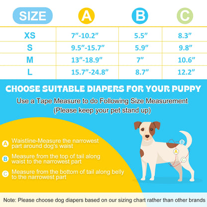 Reusable Female Dog Diapers with Adjustable Straps