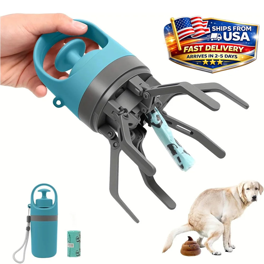 Easy‑Grip Dog Poop Scooper with Built‑In Bag Holder