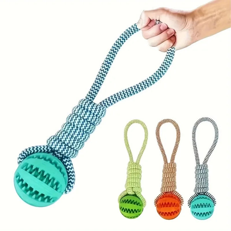 Interactive Rope Pull Toy with Treat‑Dispensing Ball