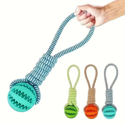 Interactive Rope Pull Toy with Treat‑Dispensing Ball