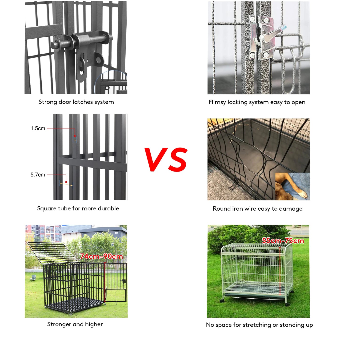 Give your large dog secure, heavy‑duty comfort with this rolling XXL metal pet cage. Built from thick, reinforced steel, it offers long‑lasting strength with smooth‑glide wheels for easy movement. The removable tray mak