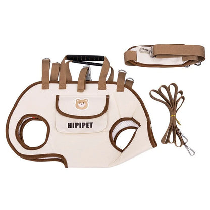 Dog & Cat Travel Bag with Traction Leash