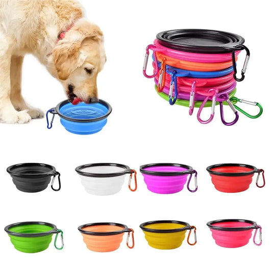 Collapsible Pet Silicone Food Water Bowl Travel Portable Folding