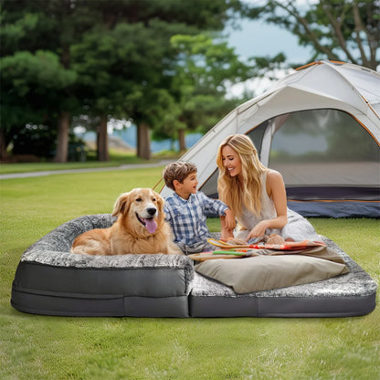 Foldable Orthopedic Calming Pet Bed with Ultra‑Soft Plush Cover for Dogs, Cats & Adults