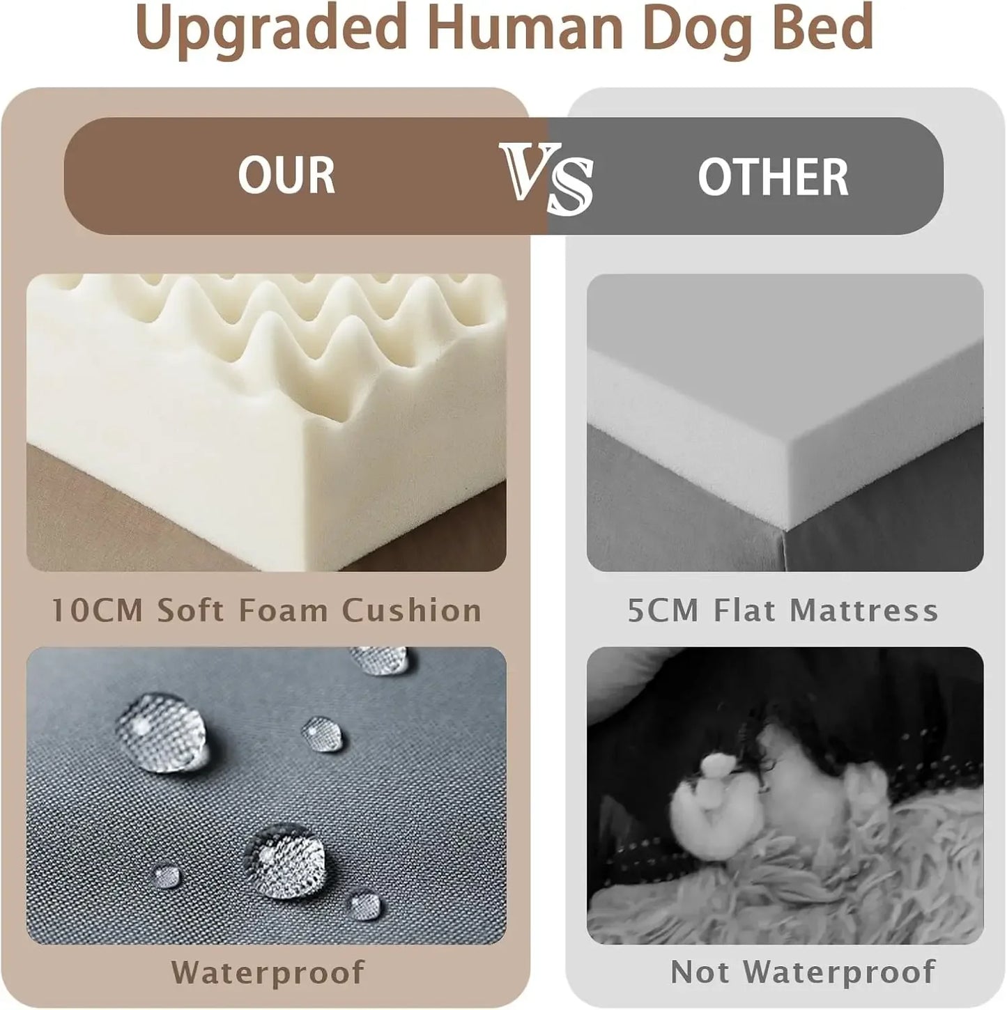 Human Dog Bed with Thick Memory Foam