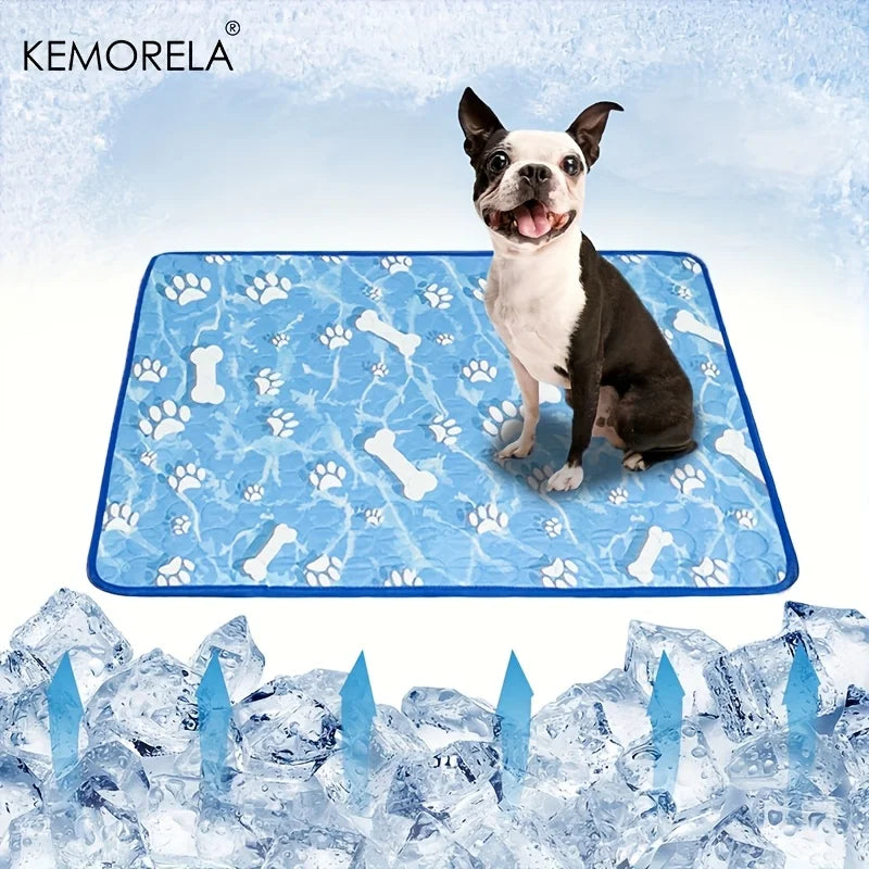 Self‑Cooling Ice Silk Mat, Washable Summer Pet Cooling Pad