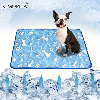Self‑Cooling Ice Silk Mat, Washable Summer Pet Cooling Pad