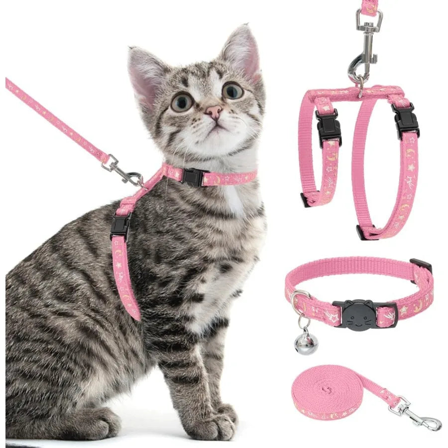 Glow in the dark Adjustable Harness, Star and Moon Pattern