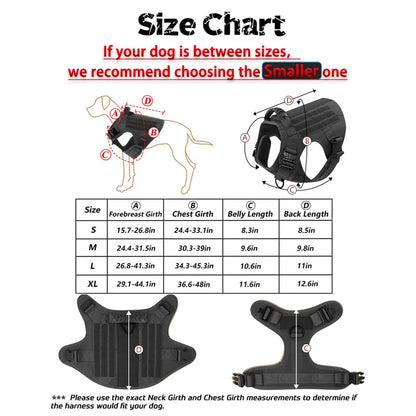Adjustable Tactical Dog Vest Set for Medium/Large Dogs