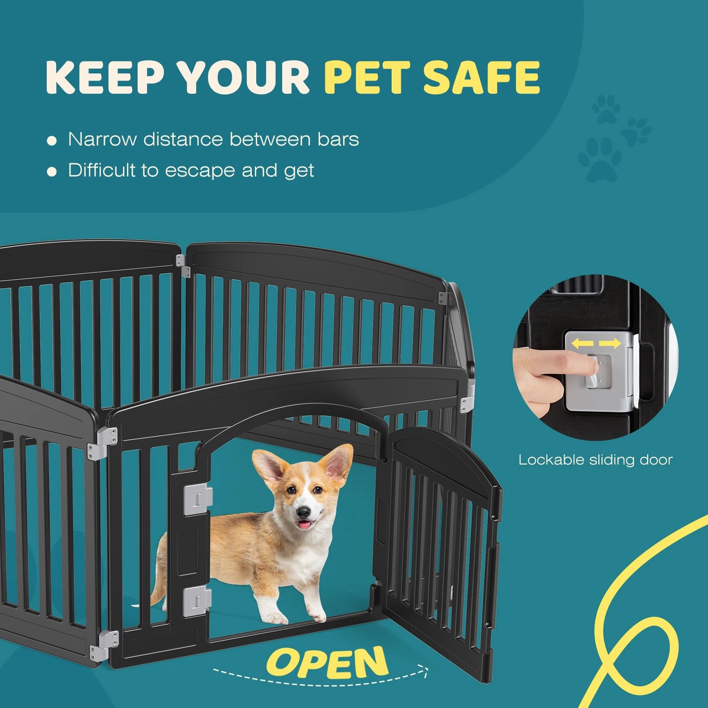 Expandable, Indoor/Outdoor Dog Fence for Medium Dogs & Puppies