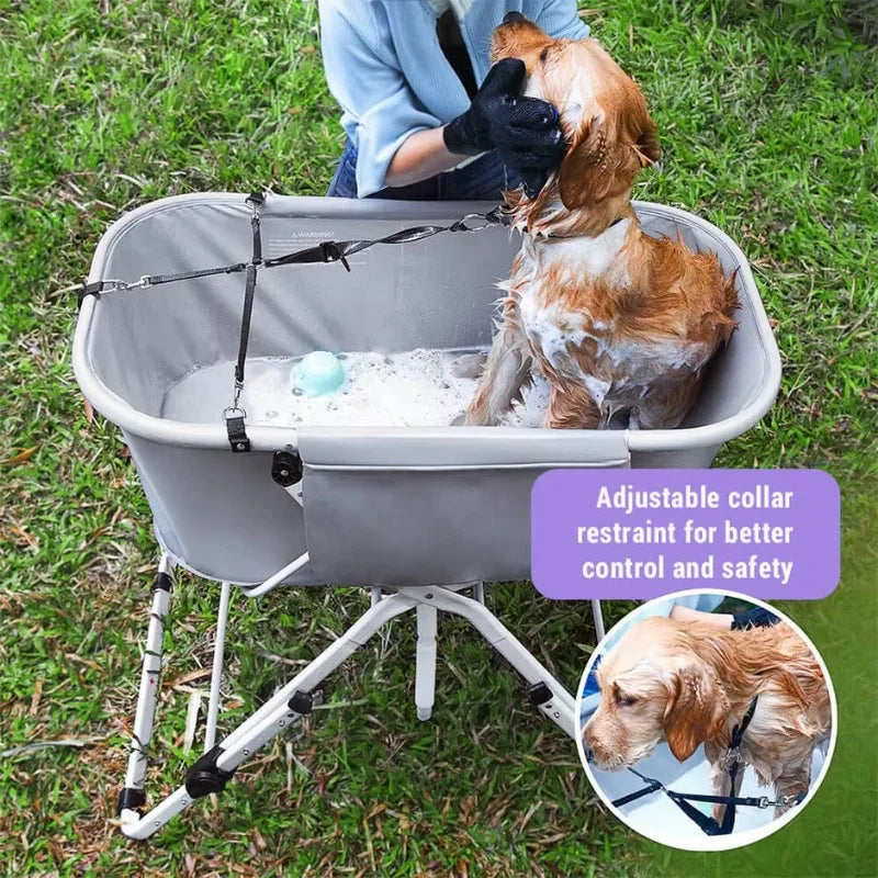 Adjustable Portable Grooming Tub for Medium–Large Pets