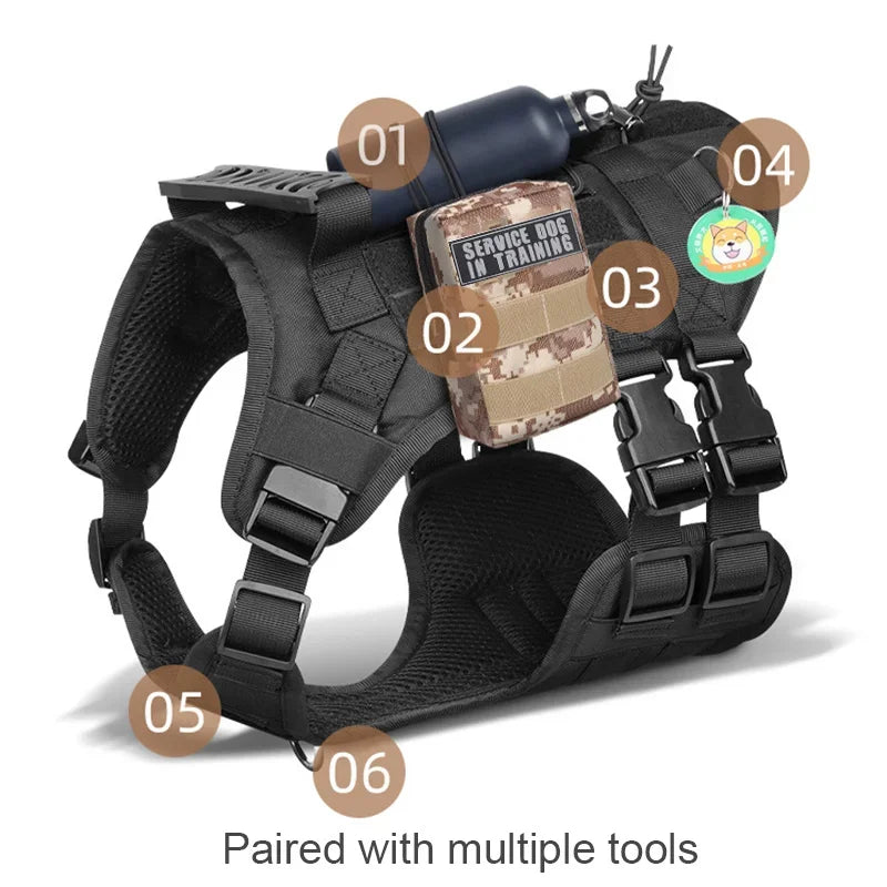 Heavy‑Duty Military Dog Harness – Training & Walking