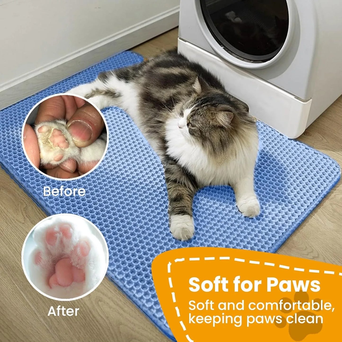 Wear‑Resistant Litter Box Mat for Kittens