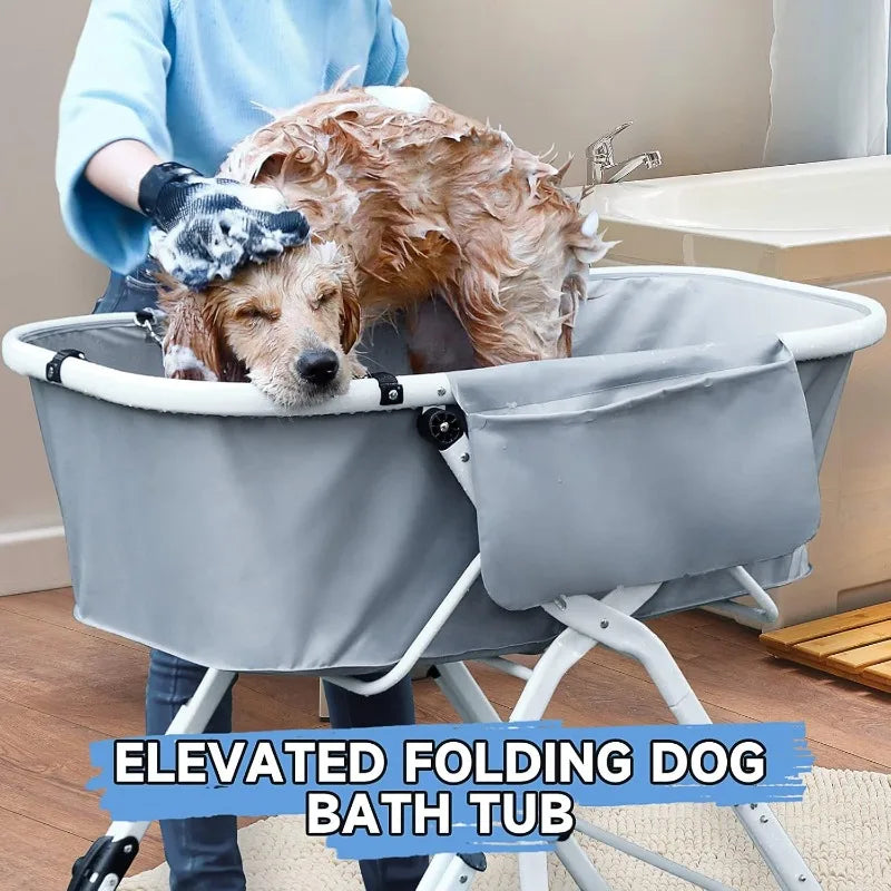 Adjustable Portable Grooming Tub for Medium–Large Pets