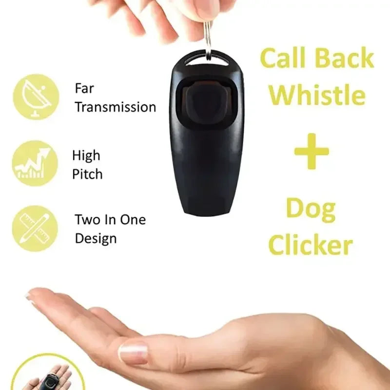 Dog Training Professional whistle + clicker set for better behavior every day. Recall Pet Obedience