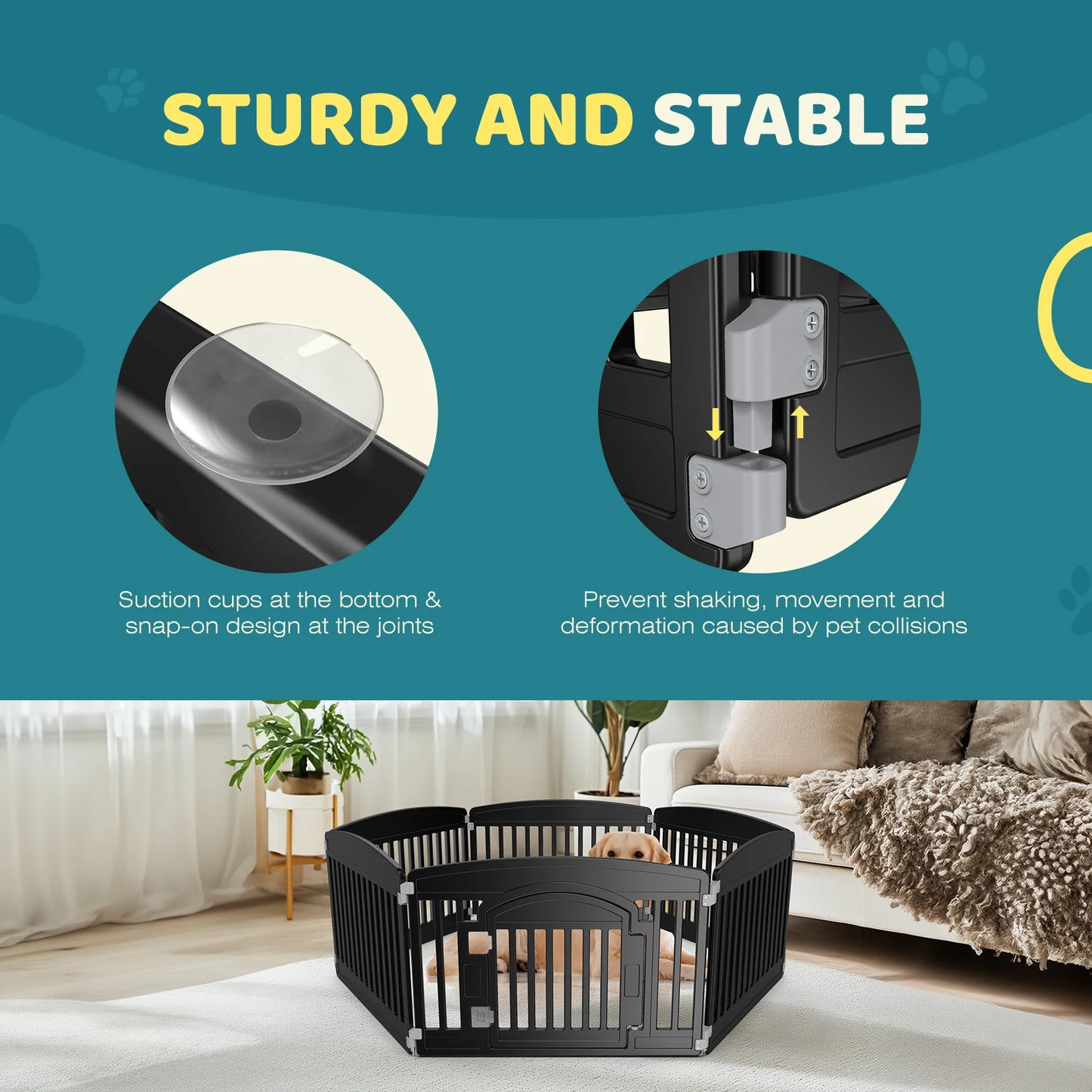 Expandable, Indoor/Outdoor Dog Fence for Medium Dogs & Puppies