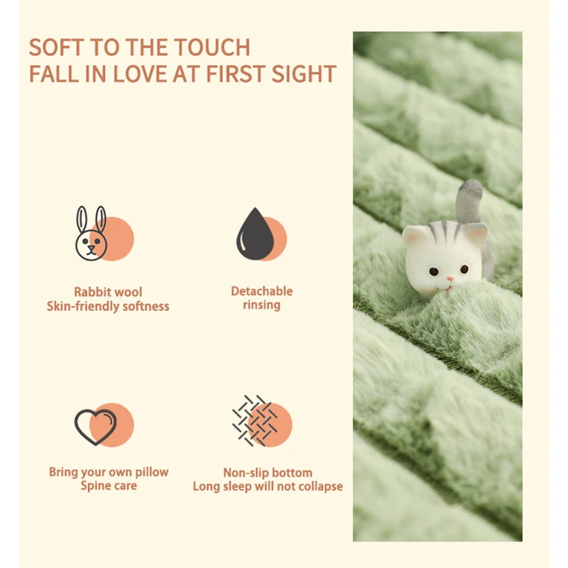 Thickened Fluffy Dog Mat with Removable Cover, Washable for All Pet Sizes