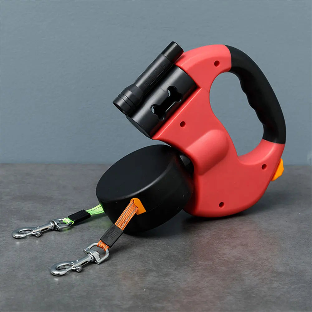 Dual Dog Walking Leash with LED Safety Light