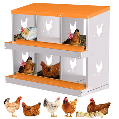6‑Hole Chicken Laying Box with Trays