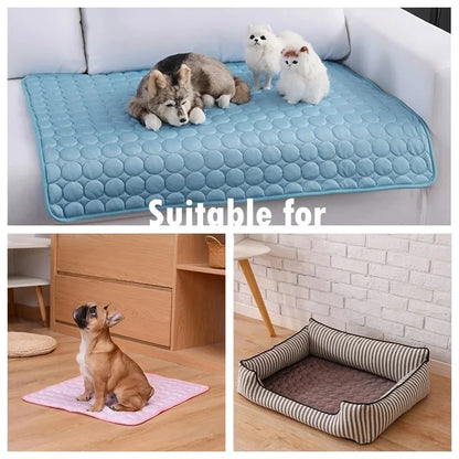 Give your pet instant summer relief with this extra‑large cooling mat. Made with durable ice‑silk fabric, it keeps dogs and cats comfortable on sofas, beds, and floors. Lightweight, washable, and perfect for small to big