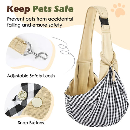 Pawaboo Small Dog Sling Carrier Reversible Hands-Free Adjustable Strap Buckle