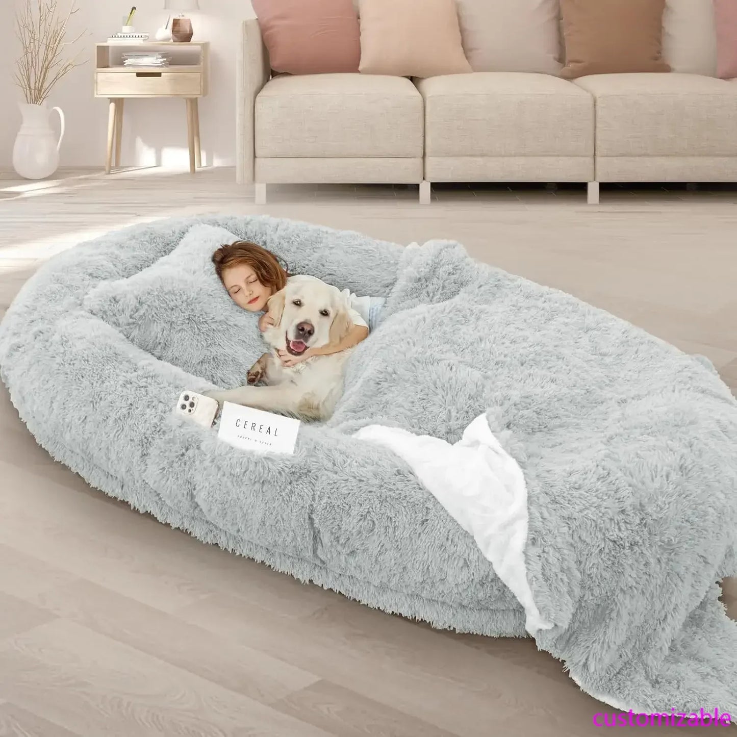 Human Dog Bed with Thick Memory Foam