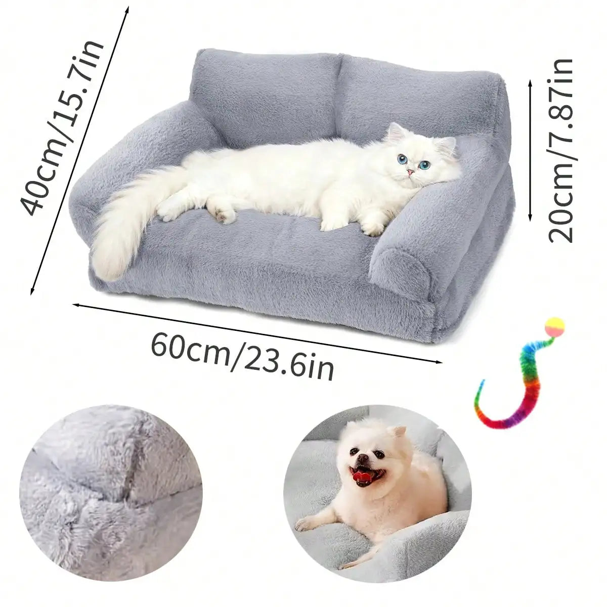 Cozy Plush Dog Sofa Bed – Raised Edge, Washable & Non‑Slip