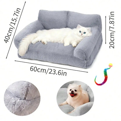 Cozy Plush Dog Sofa Bed – Raised Edge, Washable & Non‑Slip