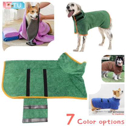 Adjustable, Fast‑Dry Bath Towel Coat for Small to Large Dogs