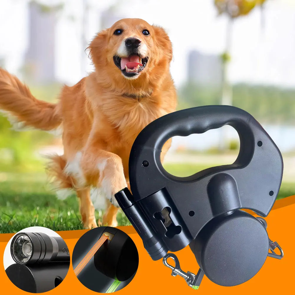 Dual Dog Walking Leash with LED Safety Light