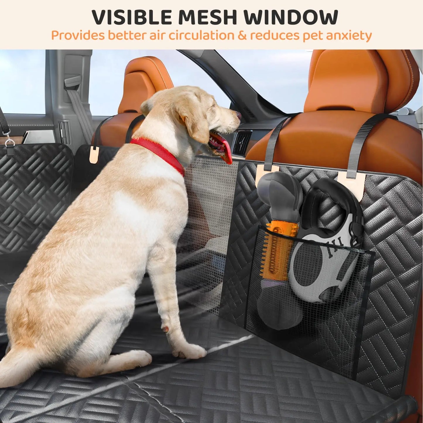 Turn your backseat into a safe, flat space for dogs with this 400‑lb load‑bearing extender + hammock.