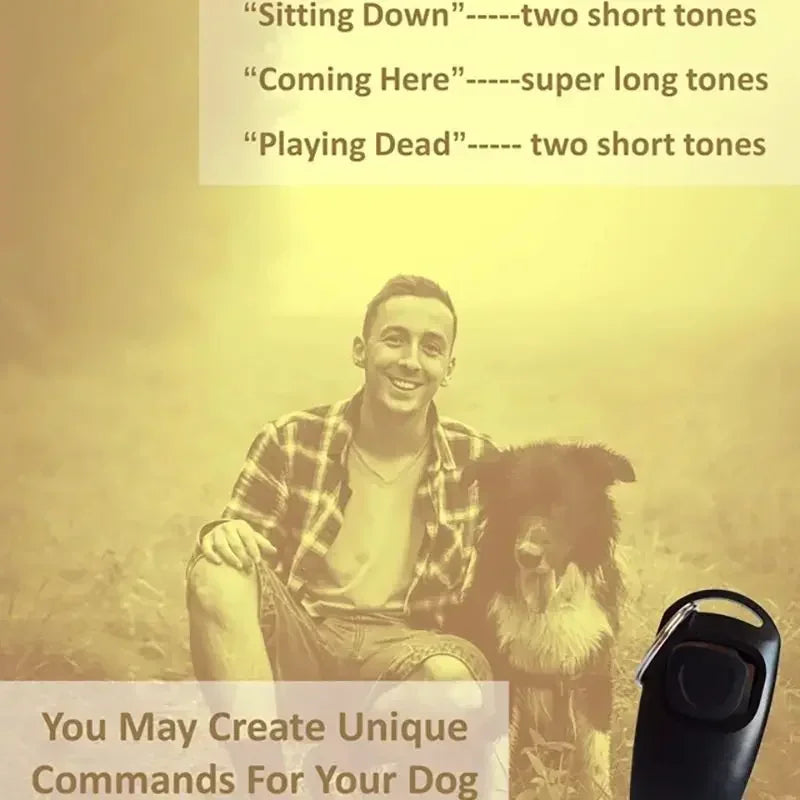Dog Training Professional whistle + clicker set for better behavior every day. Recall Pet Obedience