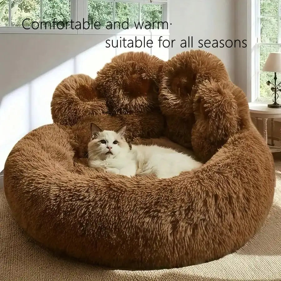 Bear Paw Puppy Bed – Soft, Warm & Comfortable, Cute Bear Paw Pet Sofa for Dogs & Cats.