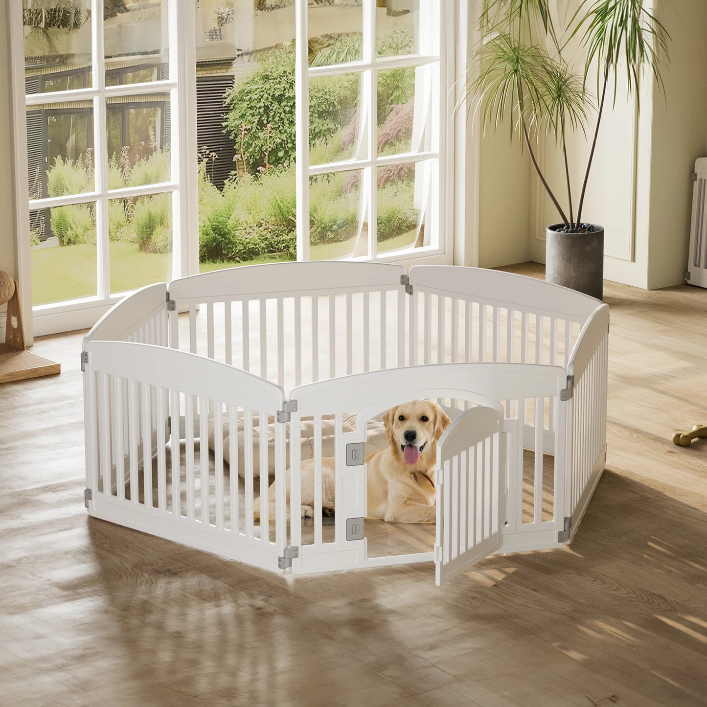 Expandable, Indoor/Outdoor Dog Fence for Medium Dogs & Puppies