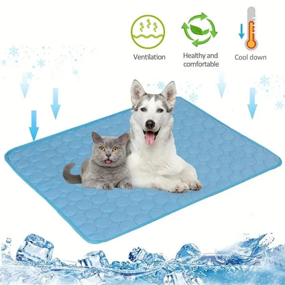 Give your pet instant summer relief with this extra‑large cooling mat. Made with durable ice‑silk fabric, it keeps dogs and cats comfortable on sofas, beds, and floors. Lightweight, washable, and perfect for small to big