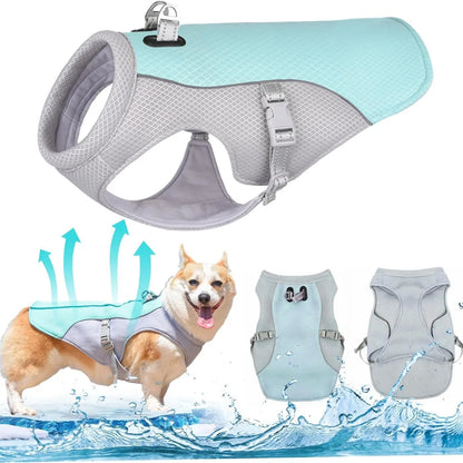 Pet summer clothes, heatstroke prevention, ventilation and cooling.
