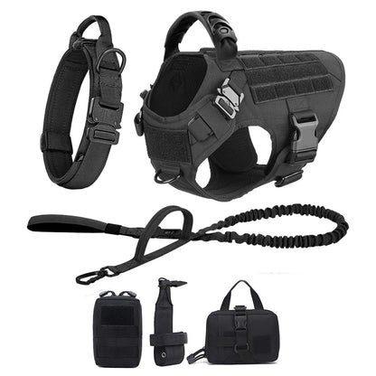 Train, walk, and handle your large dog with confidence using this durable harness and leash set. Designed for German Shepherds, Malinois, and other strong breeds, it offers secure control, a comfortable fit, and a sturdy coll