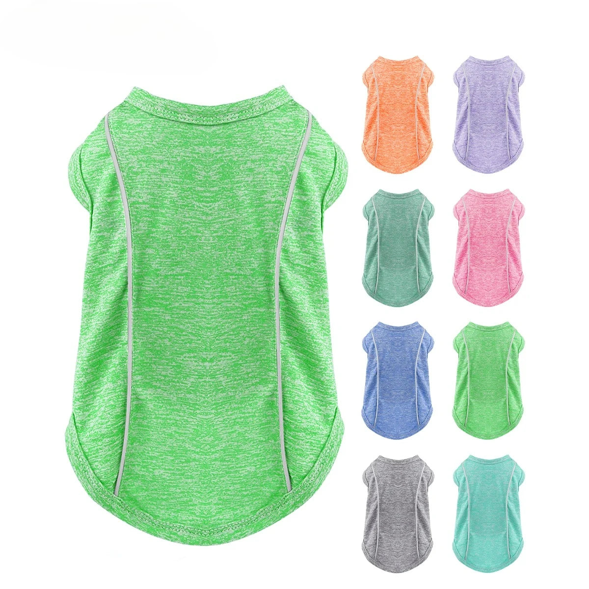 Sun Protection Dog Shirts made simple. Stretchy, breathable, and reflective for safer walks.