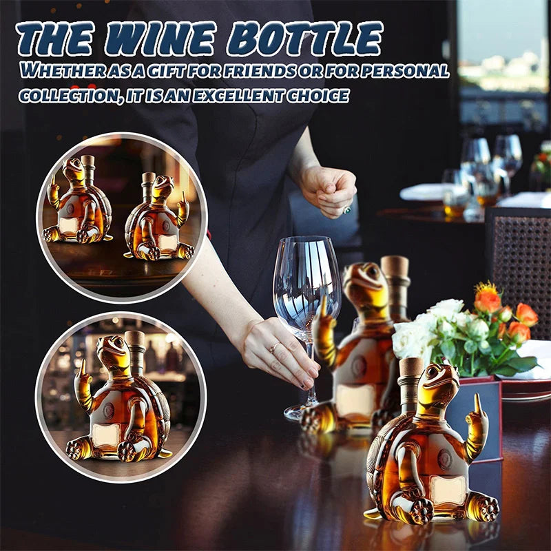250ml Funny Middle Finger Whiskey Glass Decanter Duck Turtle Dog 10Oz Glass Whiskey Wine Bottle Statue Decoration For Bar Home