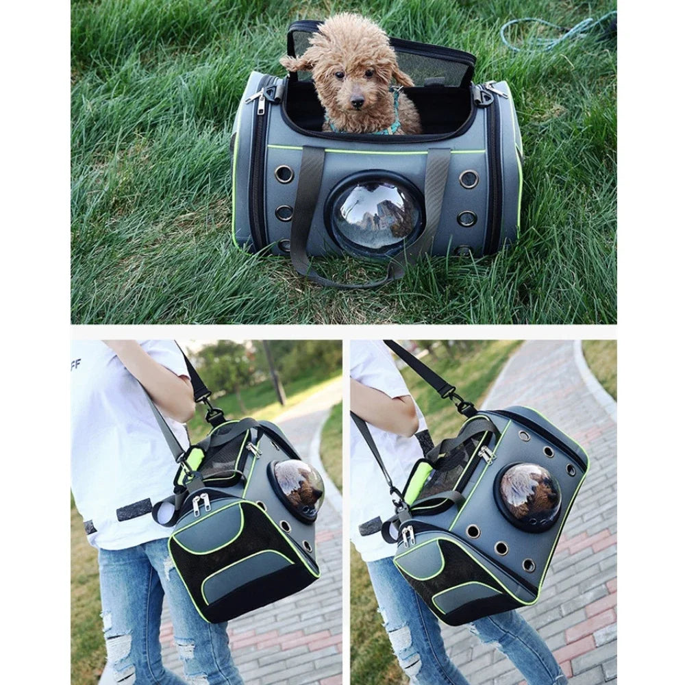 Portable Pet Carrying Case – Breathable Cat Handbag & Shoulder Dog Carrier, Space Backpack for Puppies